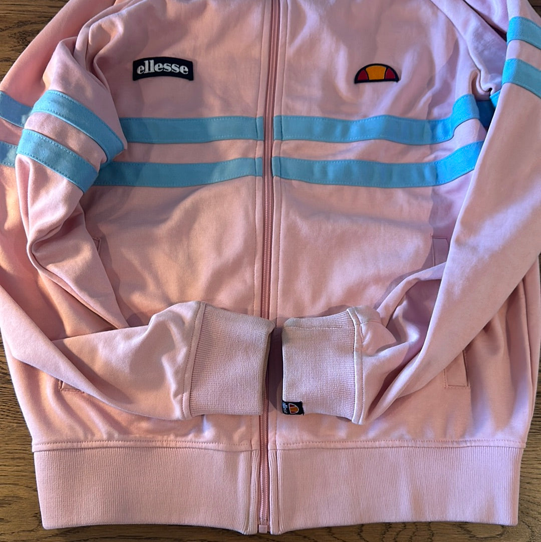 Ellesse Rimini pink tennis zipped vintage sweatshirt.