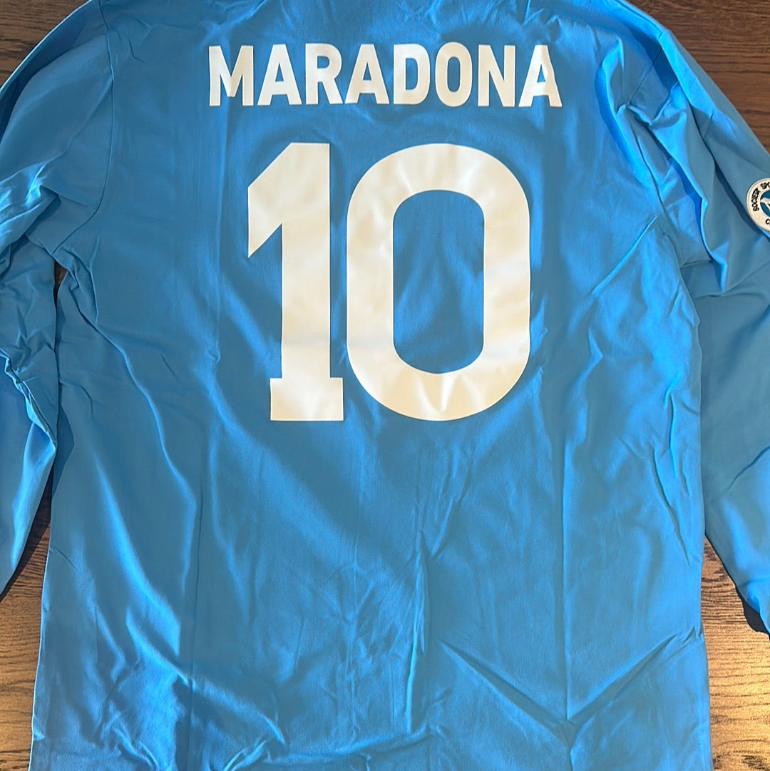 Diego Maradona Napoli #10 long sleeve vintage jersey.