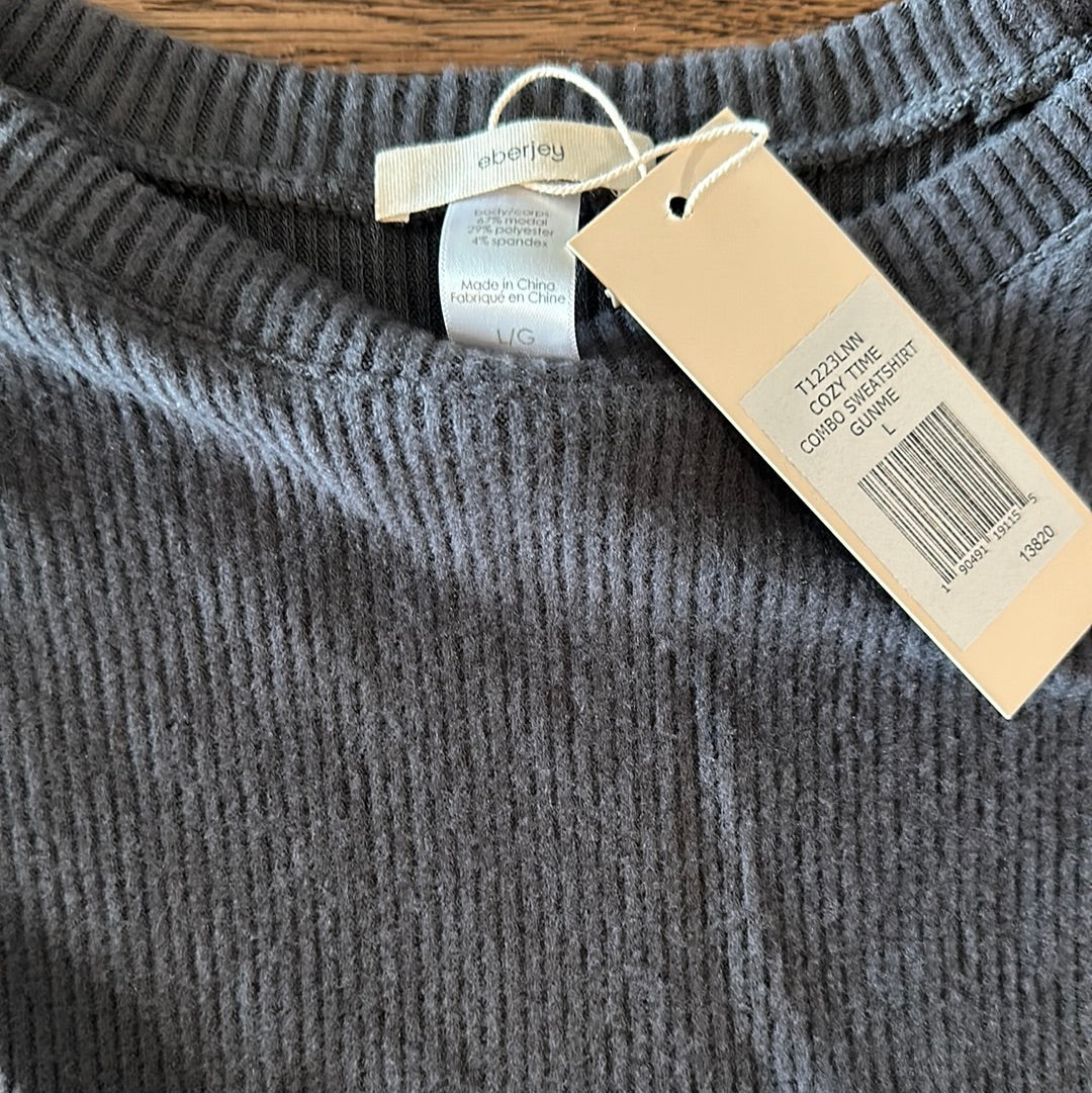 Eberjey Cozy Time Combo sweatshirt gunmetal