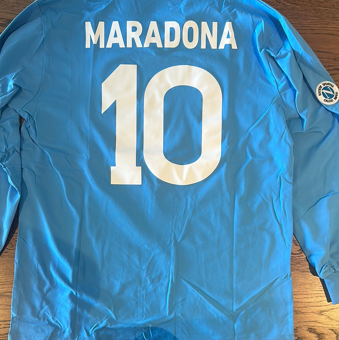 Diego Maradona Napoli #10 long sleeve vintage jersey.