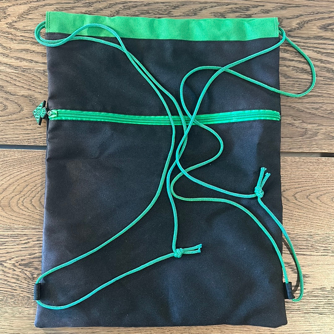 Real Betis drawstring backpack zippered pocket.