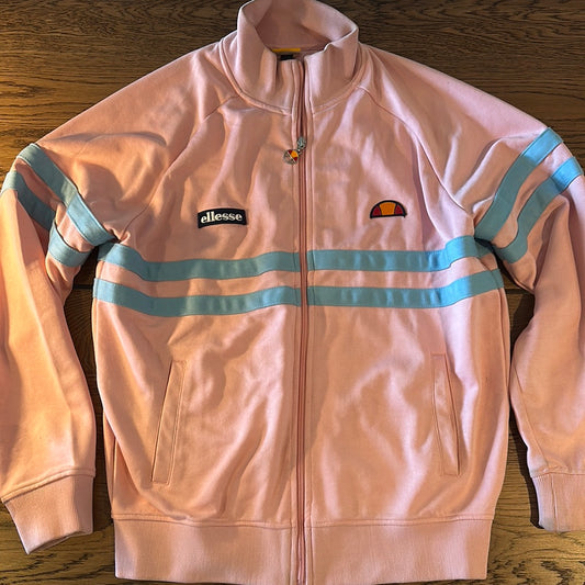 Ellesse Rimini pink tennis zipped vintage sweatshirt.